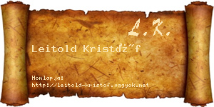 Leitold Kristóf névjegykártya