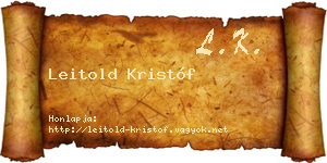 Leitold Kristóf névjegykártya