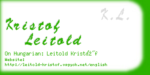 kristof leitold business card